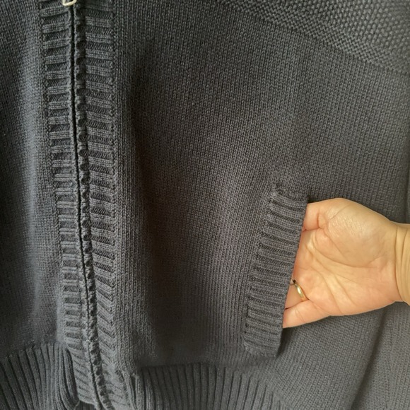 Vintage 90s Y2K Boston Traders Full Zip Knit Sherpa Lined Mens XL Sweater Chunky - Picture 3 of 10